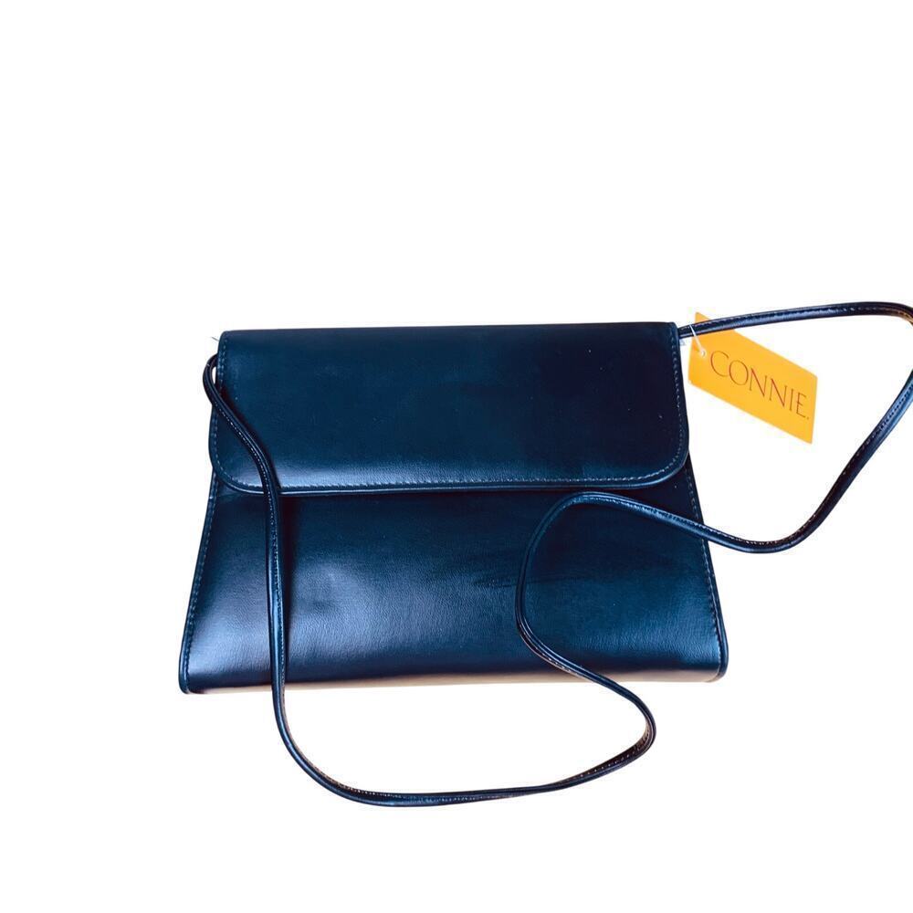 Vintage Connie Milborn Black Convertible Clutch Shoulder Bag NWT